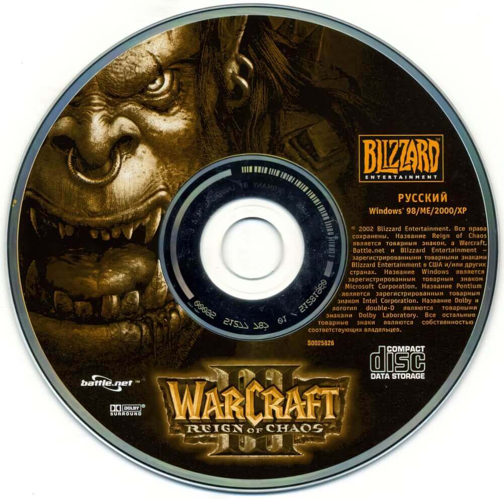 Лицензионный диск Warcraft III Reign of Chaos для Windows